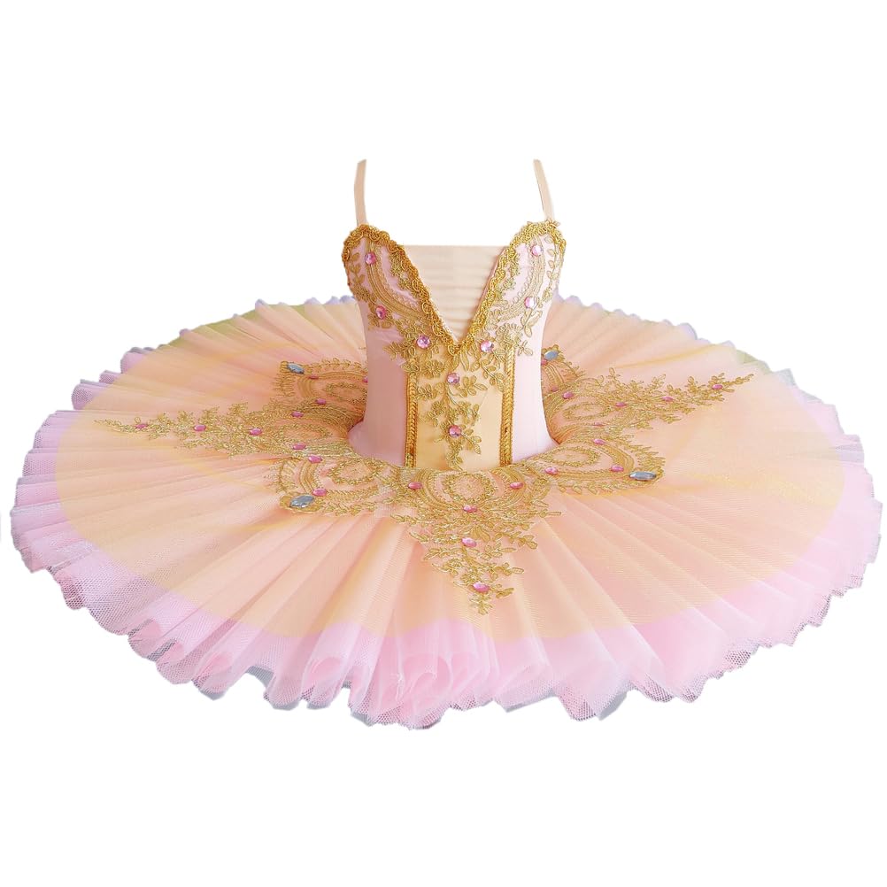 Professionelles Ballettkleidung Ballettkleid, Elegantes Mädchen-Ballerina-Tutu-Rock, Moderne Kinder Rosa Anzkostüm