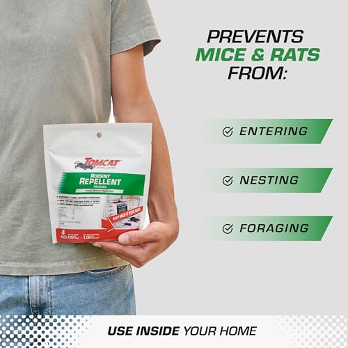 Image of Tomcat Repellents Rodent Repellent Pouches, Ready-to-Use, Inside Rodent Prevention with Essential Oils, 4.23 oz., 4-Pack