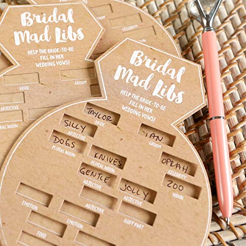 Kate Aspen 28441NA Bridal Shower Card/Ring Shaped Mad Libs (Set of 50) Party Game 0 Kraft, white by Kate Aspen - Image 7