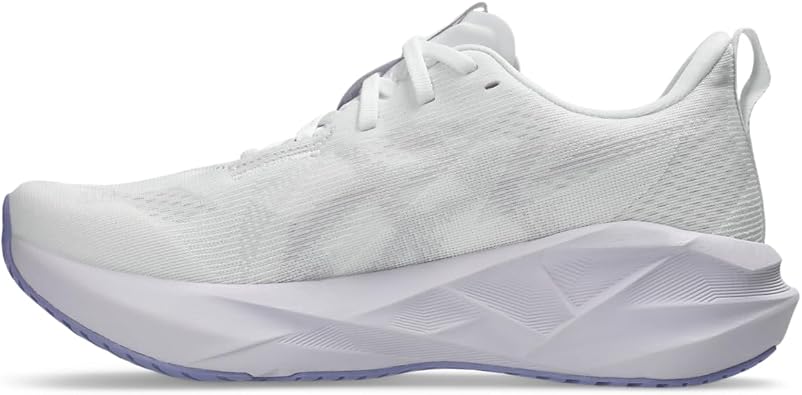 ASICS Women's NOVABLAST 5 Running Shoe, White/Lilac Tip, 9 M US