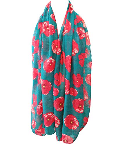 allydrew Lightweight Fashion Red Poppy Spring Scarf3
