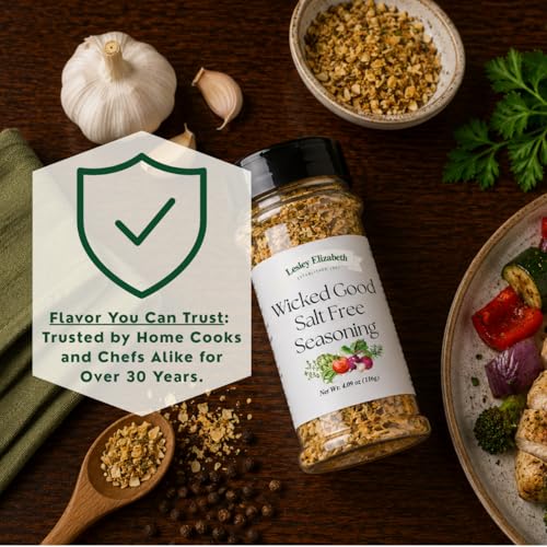 Image of Lesley Elizabeth Wicked Good Salt Free - Bold All-Purpose, No-Salt Seasoning | Perfect for Grilling, Roasting & Cooking Chicken, Beef, Pork & Vegetables | Gourmet Spice Blend