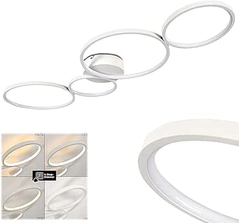 Genoci 47.24 In. 30-Watt Modern Black Linear Dimmable Integrated LED Flush Mount With Gold Metal Shade For Living Room Bedroom Jd1601b