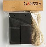 GANSSIA Rectangle Shape Black Hang Tag for Garment with Free Cut Strings Pack of 100 Pcs 1.06
