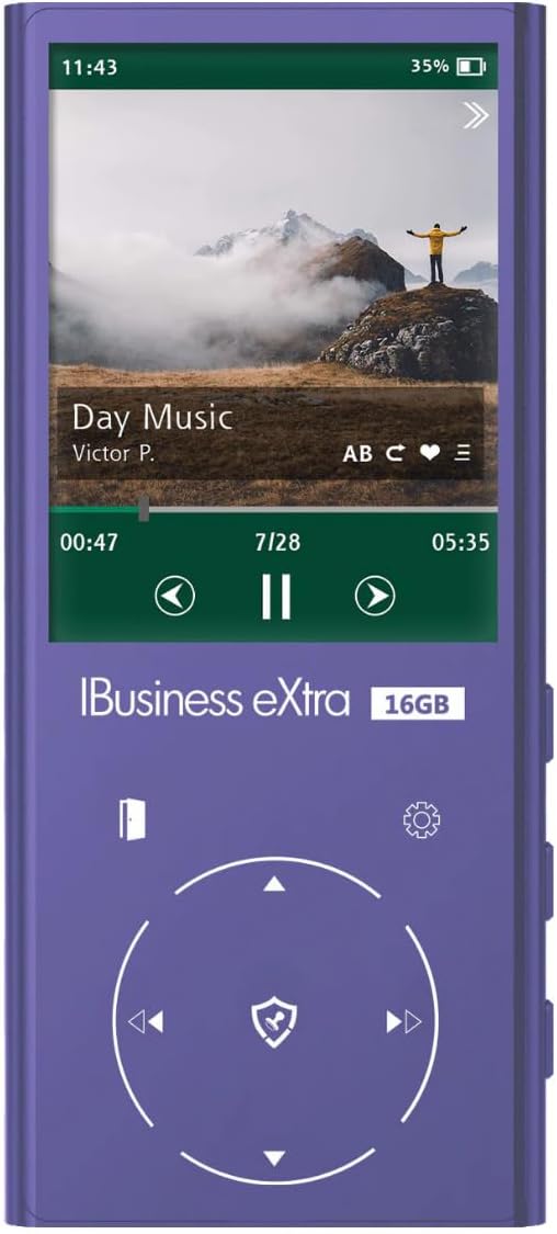 Samvix iBusiness Extra 16GB Kosher MP3 Player with Dual Micro SD Slots (Purple)