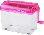 A6 Portable Mini Shredder, Compact Paper Cutter Manual for Office Home Desktop Use (Pink)