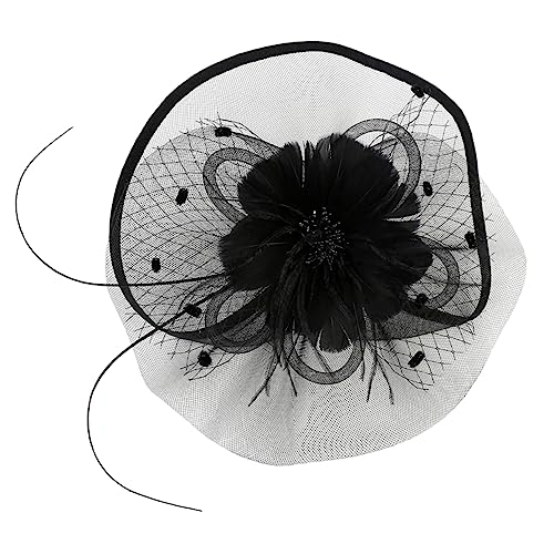 BESTYASH Sombrero De Coctel Sombrero Elegante Sombrero De Fiesta De Té Sombrero De Gran Tamaño Para Mujer Sol Gorro Delirio Sombrero De Cubo Para Mujer Accesorios Women 1950 Beige Black Abs