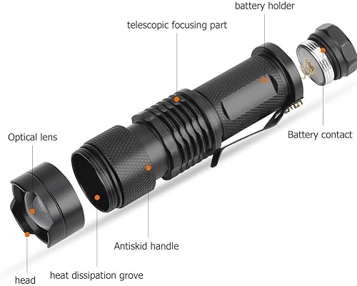 Miniatura 3 de Luz LED para bicicleta de 260 lúmenes, impermeable, faro delantero de bicicleta de 360°, luz telescópica para bicicleta, luz ajustable