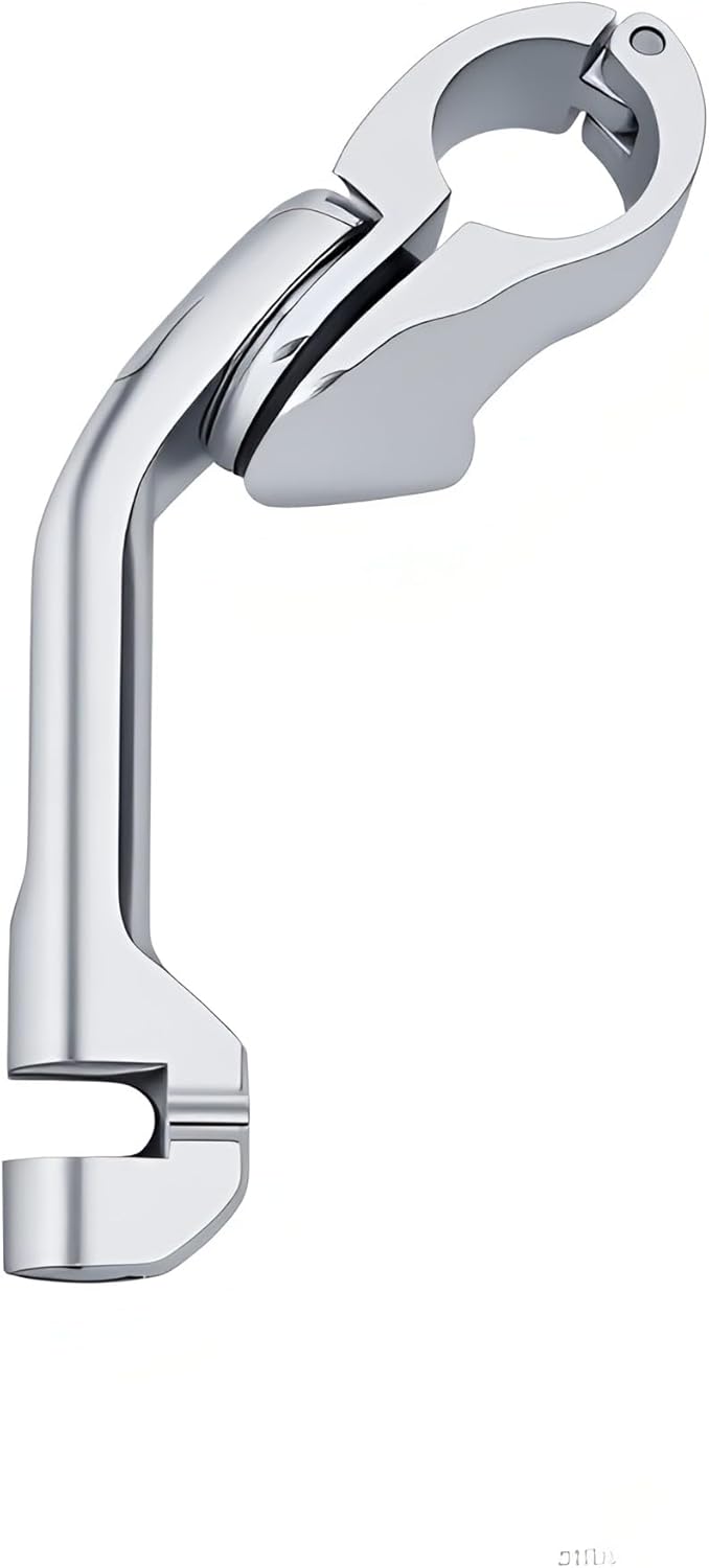 Motorcycle 1.25" (1-1/4")(32mm) Long Angled Highway Crash Bar Foot Pegs FootPeg Mounts Kit For Harley Davidson (2 X Mounting Clamps, Chrome) Compatible with 1.25 Inches Engine Guard