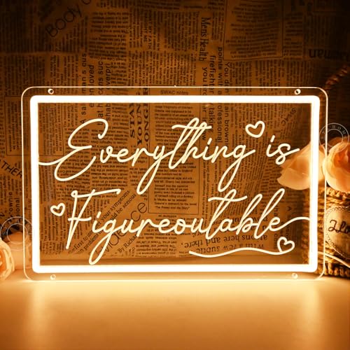 SYLHOME Everything Is Figureoutable Led Neon Light Sign Office Wall Decor