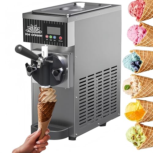 Softeismaschine FüR Zuhause 450 W Eine Geschmacksrichtung 4-5 Kg/H ProduktionskapazitäT Mit VorküHlung Selbstreinigung Lcd-Bedienfeld FüR Die Heimische KüChe CaféS Und Bars silver