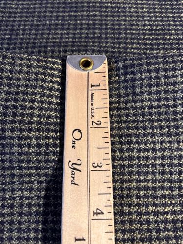Tuva Textile Real 50% Wool Flannel-Hounds Tooth Style-2 YDS Combo Color, Two Tone Navy & Light Green, 4 Yards2