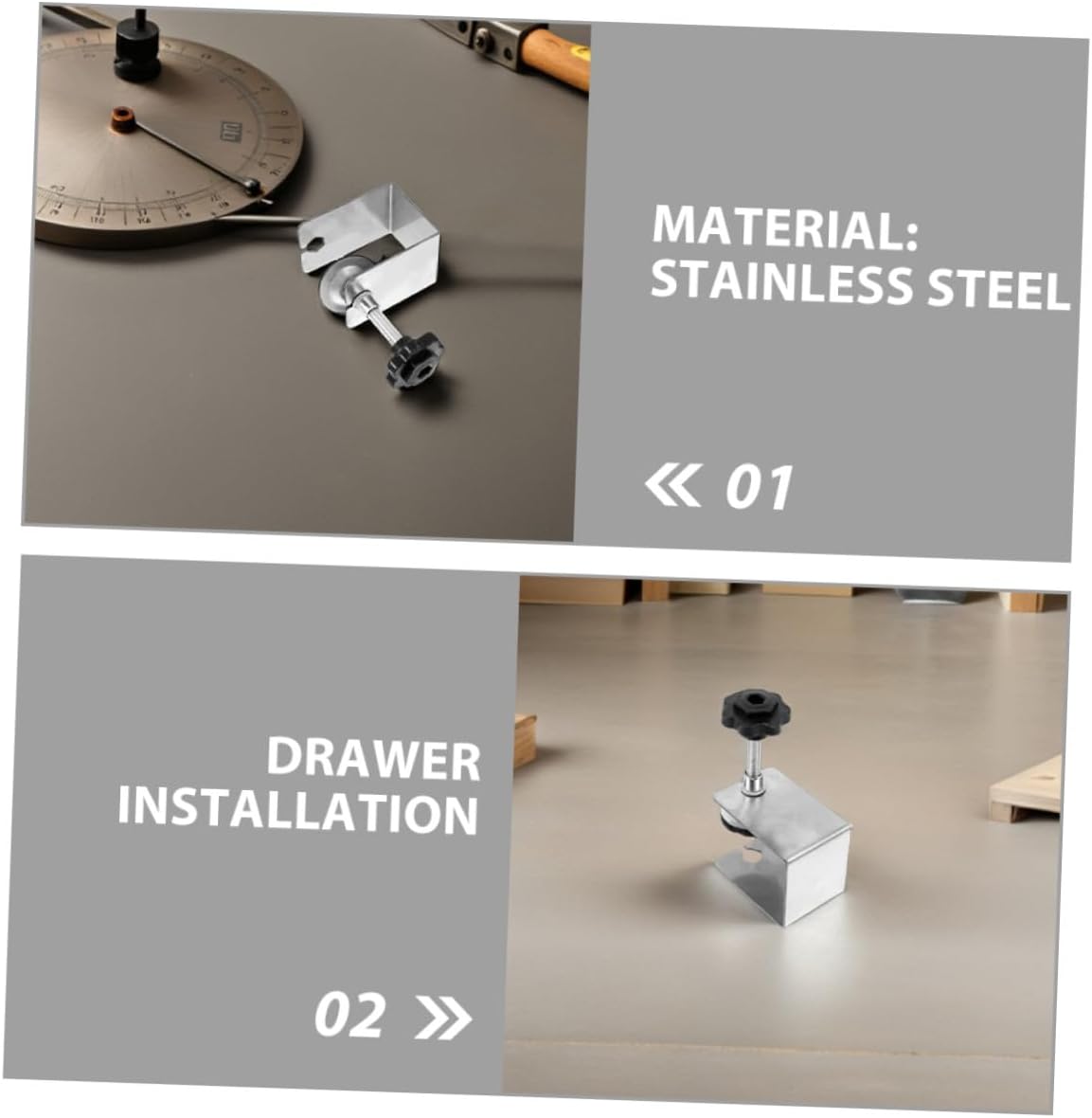 6pcs Stainless Steel C-clamps for Drawer Installation – Woodworking Cabinet Panel Holder Clamps for DIY Projects and Cabinet Front Fixing