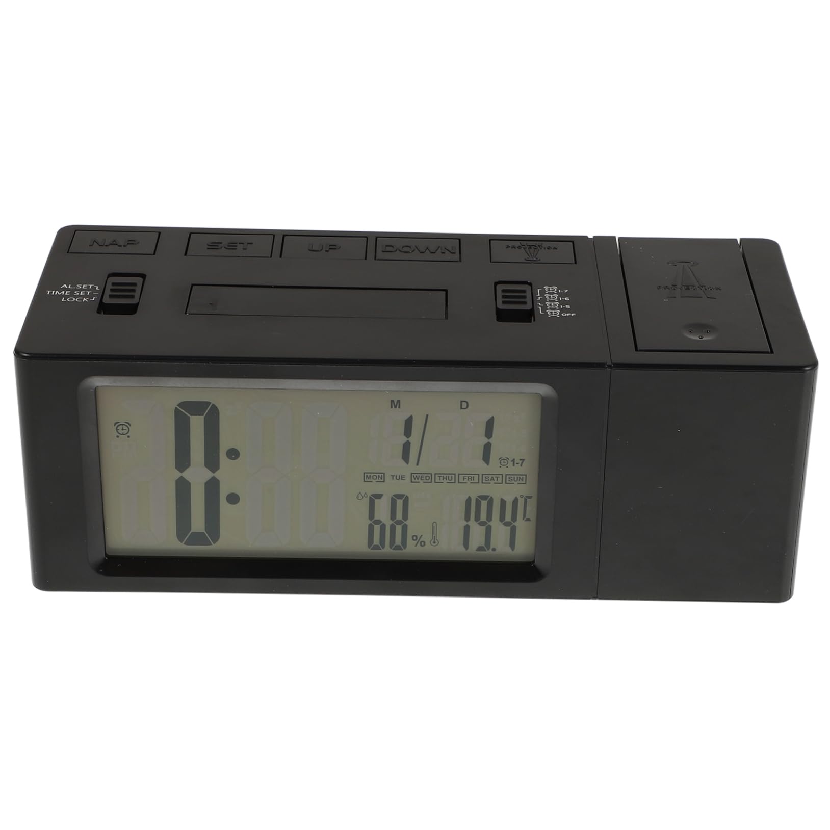 MUSISALY Led Projection Alarm Clock for Boys and Girls Silent Digital Clock Brightness Ceiling Projection Night Light Feature for Bedrooms and