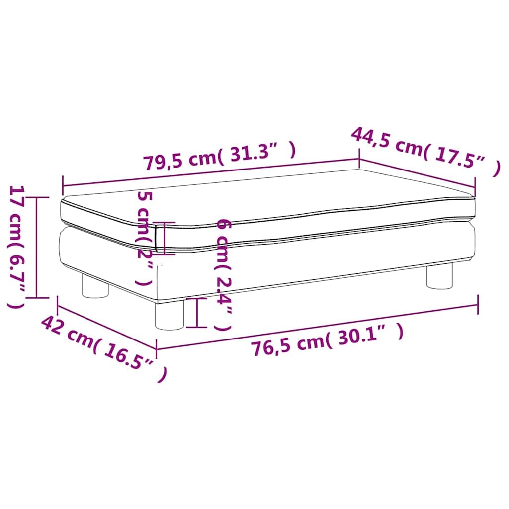 Sofa dziecięca z taboretem brązowa ze sztucznej skóry i pianki, 100 x 50 x 30 cm, dla dzieci w wieku od 3 do 6 lat, z ramą z drewna sosnowego i nośnością 50 kg