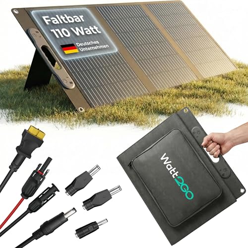 Watt2GO® Solarpanel Faltbar (0 % USt.) – Solarpanel Camping...