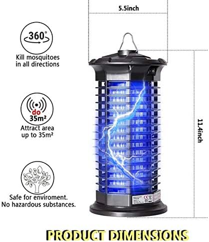Garsum Bug Zapper|Electric Mosquito Killer|Powerful Indoor Insect Trap|UV Lamp|Child & Pet Safe, Non-Toxic|Fly Zapper Repellent for Home, Indoor, Kitchen