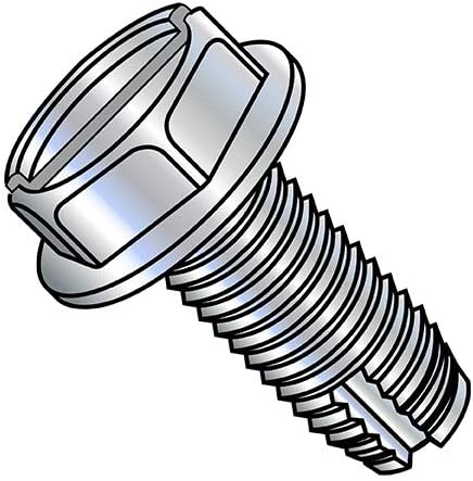 12-24X3/4 Slotted Indented Hex Washer Thread Cutting Screw Type 1 Fully Threaded Zinc and (Pack Qty 3,000) BC-12121SW by Korpek