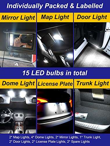 Kit de 15 piezas de luces LED interiores para Toyota Highlander miniatura 4