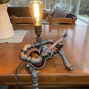 Retro Tafellamp Industriële Ijzer Waterpijpen Robot Tafel Lamp Steampunk Desktop Lichte Steampunk Stijl Tafellamp…