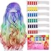 Produktbild Kyerivs Haarkreide Temporär Haarfarbe Kreide Kamm Auswaschbar und ungiftig Geschenk für Karneval, Party, Weihnachten & Geburtstag Für Alle Haarfarben Geeignet 6 Farben