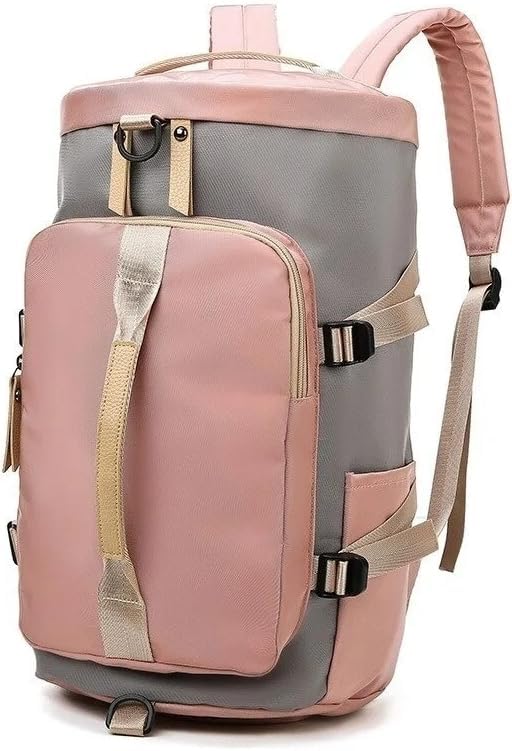 2-in-1 Pink Duffle Backpack, Large Gym & Weekend Travel Bag