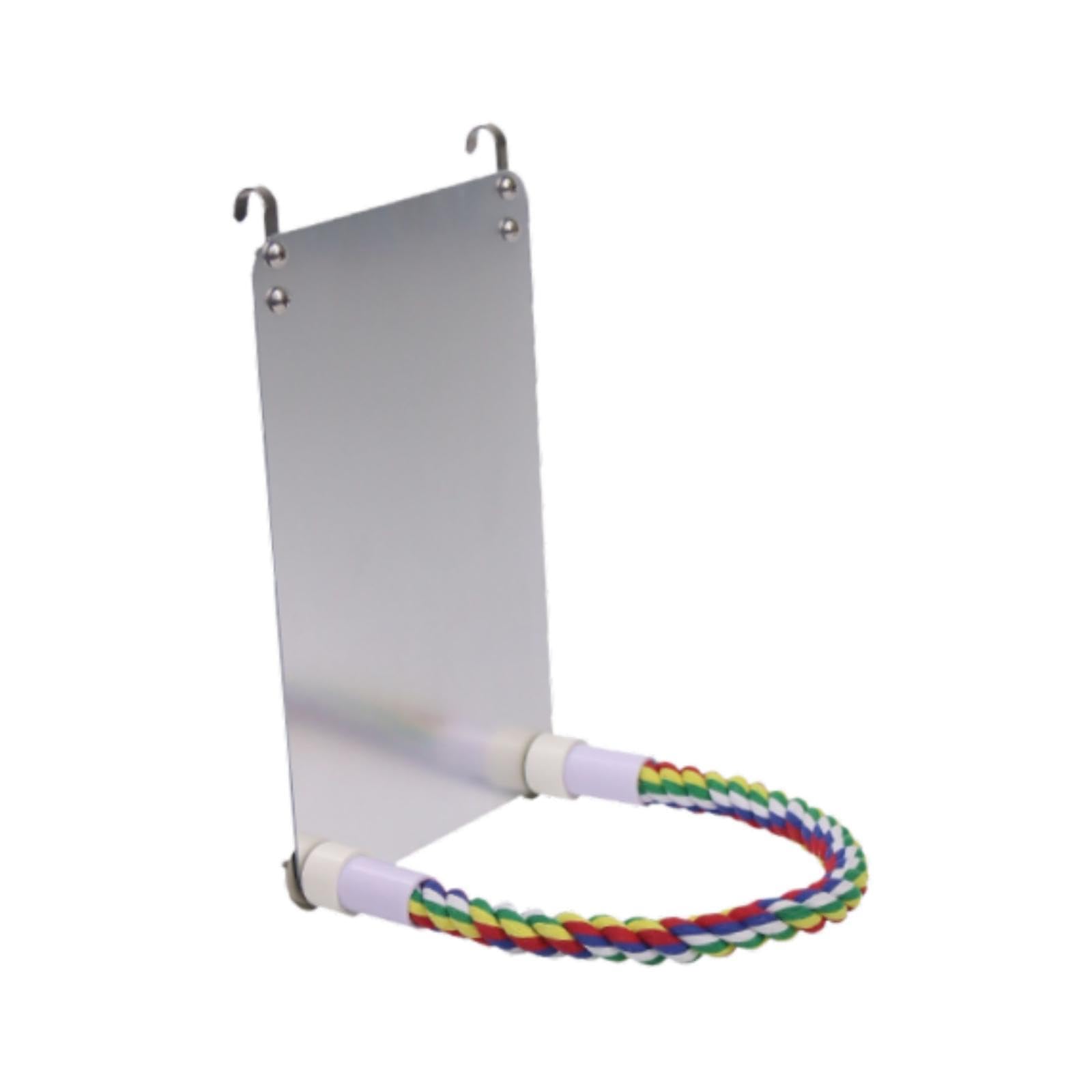 ????? Pet Bird Mirror Cage Toy Swing Parrot Cage Toy Hanging Bird Perch Interactive Toy for Conures Cockatiel Lovebirds Canaries