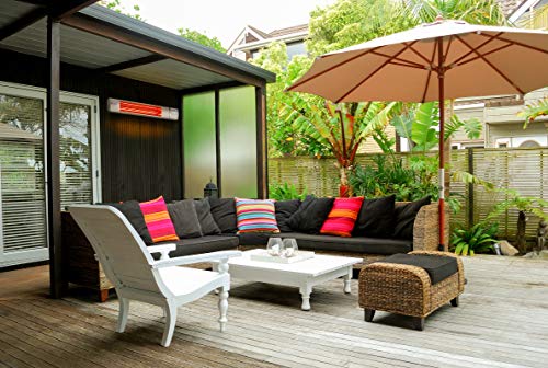 Key Tek Wall-Mounted Patio Heater Electric Infrared Heater Indoor/Outdoor Heater Electric For Garage Backyard Wall Patio Heater Waterproof With Remote Control Golden Tube For Fast Heating, Silver #TOP3