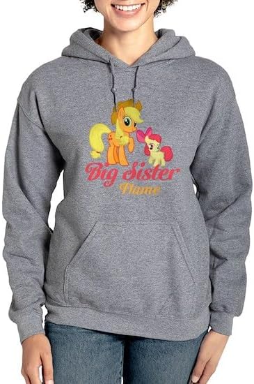 CafePress Custom Personalized MLP Big Sister Personali Women's Dark Pullover Hooded Sweatshirt