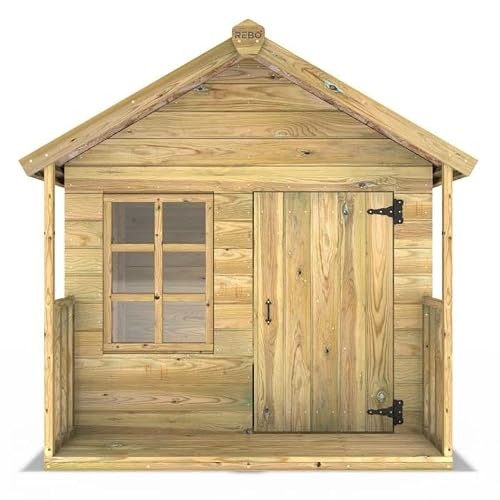 Rebo 5FT x 5FT Children's Wooden Garden Playhouse - Woodpecker - Image 3