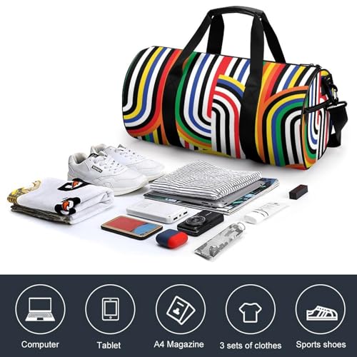 Sac de gym rayures colorées compact 45cm résolvant le manque de place - 4