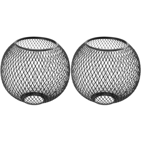 Image of Cabilock Hollow-Out Metal Lamp Shade 5.51 Inch Spherical Ceiling Light Cover Set of 2 for Bedroom Decorative Lighting Accessories Easy Installation