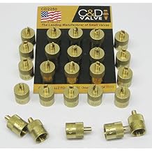 C&D Valve CD2250 Package of 25 1/4" Brass Flare Cap w/Neoprene o-Ring