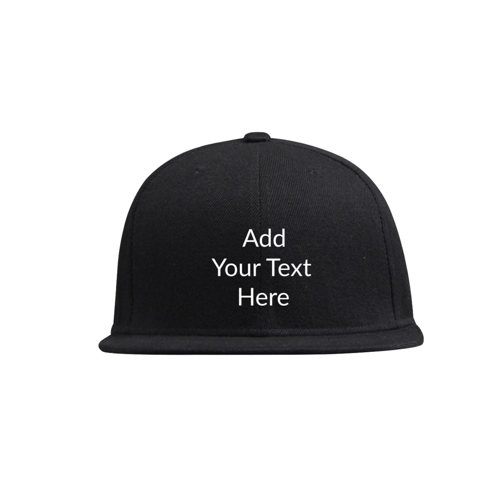 Miujonvy Unisex Black 0 Custom Flat Brim Hip Hop Baseball Cap Add Your Text Here Baseball Cap Adjustable Snapback Baseball Caps For Gifts