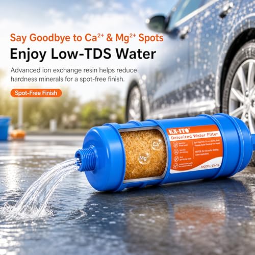 Image of Spotless Car Wash Inline Water Filter, Deionized Water Filter, 100% Spot-Free Result, Works for All Vehicles, RV, Motorcycles, Windows, Boats, Planes and More