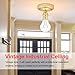 Fdit E26/E27 Vintage Industrial Ceiling/Wall Light Base Holder Pendant Bulb Lamp Screw Socket(Gold)