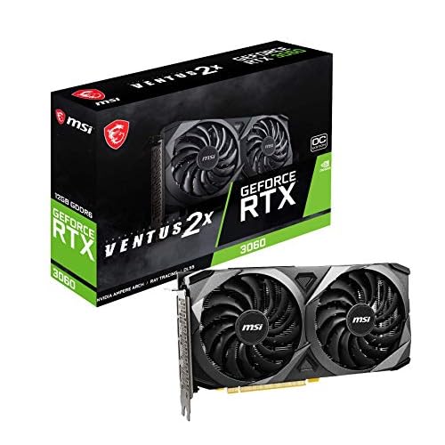 MSI GeForce RTX 3060 Ventus 2X 12G OC, Gaming Graphics Card – NVIDIA RTX 3060, 12GB GDDR6 Memory, 192-bit, 15 Gbps