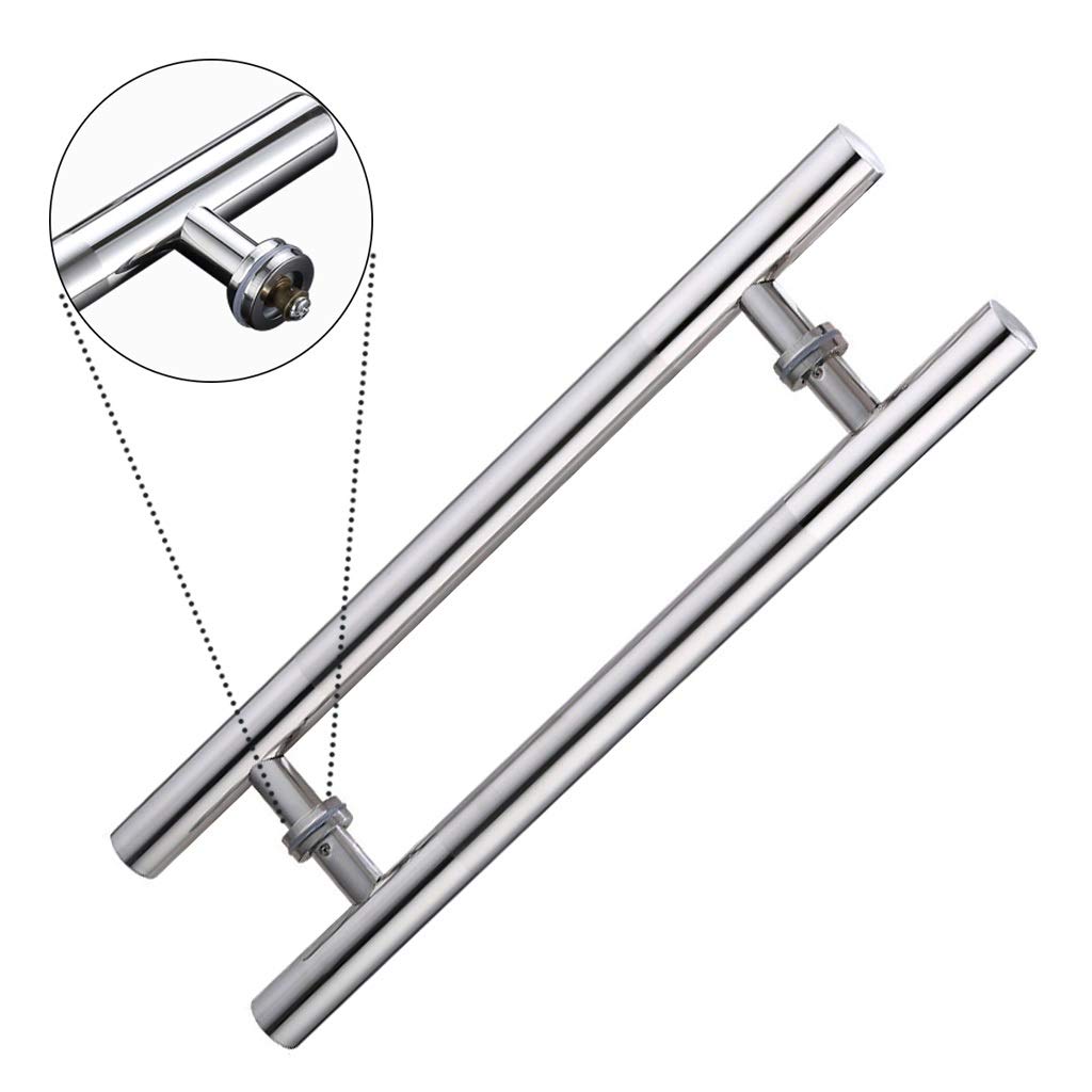 UGZPWQLNX Stainless Steel Round Tube Glass Door Handle, Stainless Steel 38mm Round Tube Push-Pull Glass Wooden Door Handle, Multiple Sizes(1200X900Mm)