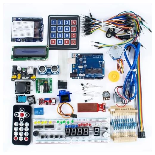 Kit completo per Arduino R3 con modulo LCD1602 Ricevitore attivo passivo Buzzer IR e scheda di espansione (UNO-1)