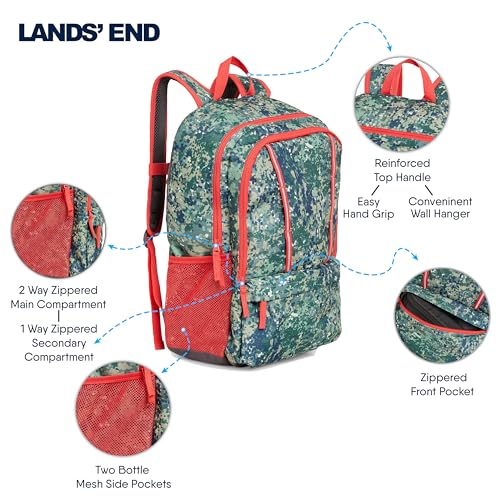 Image of Lands' End Unisex Kids Large ClassMate Lightweight Durable Elementary School Backpack, Dusty Olive