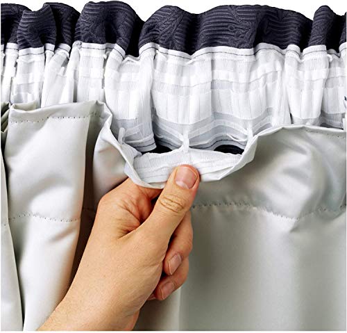 Kinfolk Textile Par de forros térmicos para cortinas opacas de 3 pasos, incluye ganchos de cortina (167,6 x 228,6 cm)