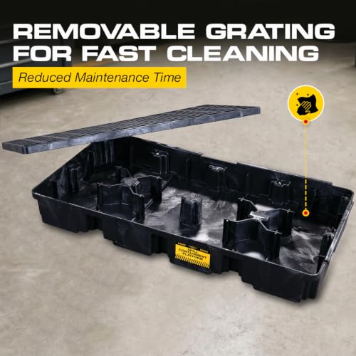 Image of Eagle 2 Drum Spill Containment Pallet, Forklift Pockets, Made in USA, Black