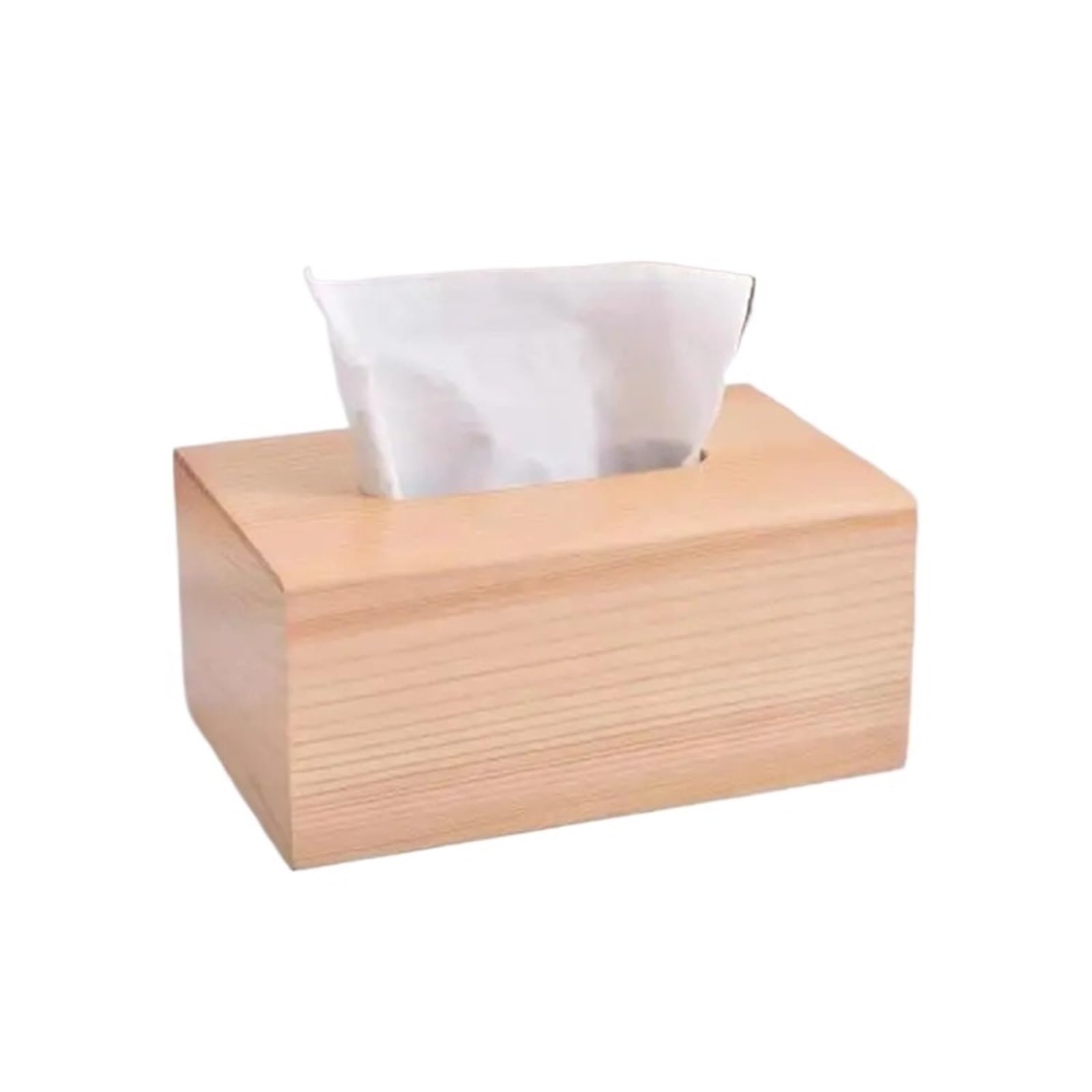 Wood Tissue Box Wooden Tissue Box Living Room Dinner Napkin Storage Home Use Desktop 3D Stereoscopic Decoration(Pine wood original varnish)
