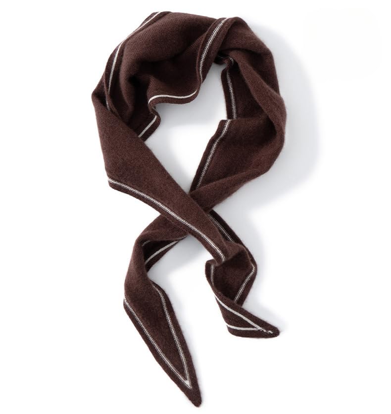 Cashmere Knit Triangle Scarf for Women Knitted Head Scarf Wool Bandana Old Money Aesthetic Accessories2