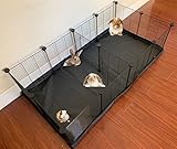 48' Extra Large Guinea Pig Habitat Hamster Critters Turtle Enclosure with Center Divider Access Door Mouse Mice Playpen with Bottom Canvas