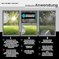 Rapid Teck Fensterfolie Sonnenschutz - 300x91cm - Starke Verspiegelung - Hitzeschutzfolie Fenster 99% UV-Schutz - Spiegelfolie Fenster-Sichtschutz - Sonnenschutzfolie Fenster außen – Ansicht 3