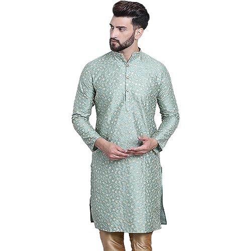 Kurta larga de mezcla de seda Sojanya para bodas y fiestas