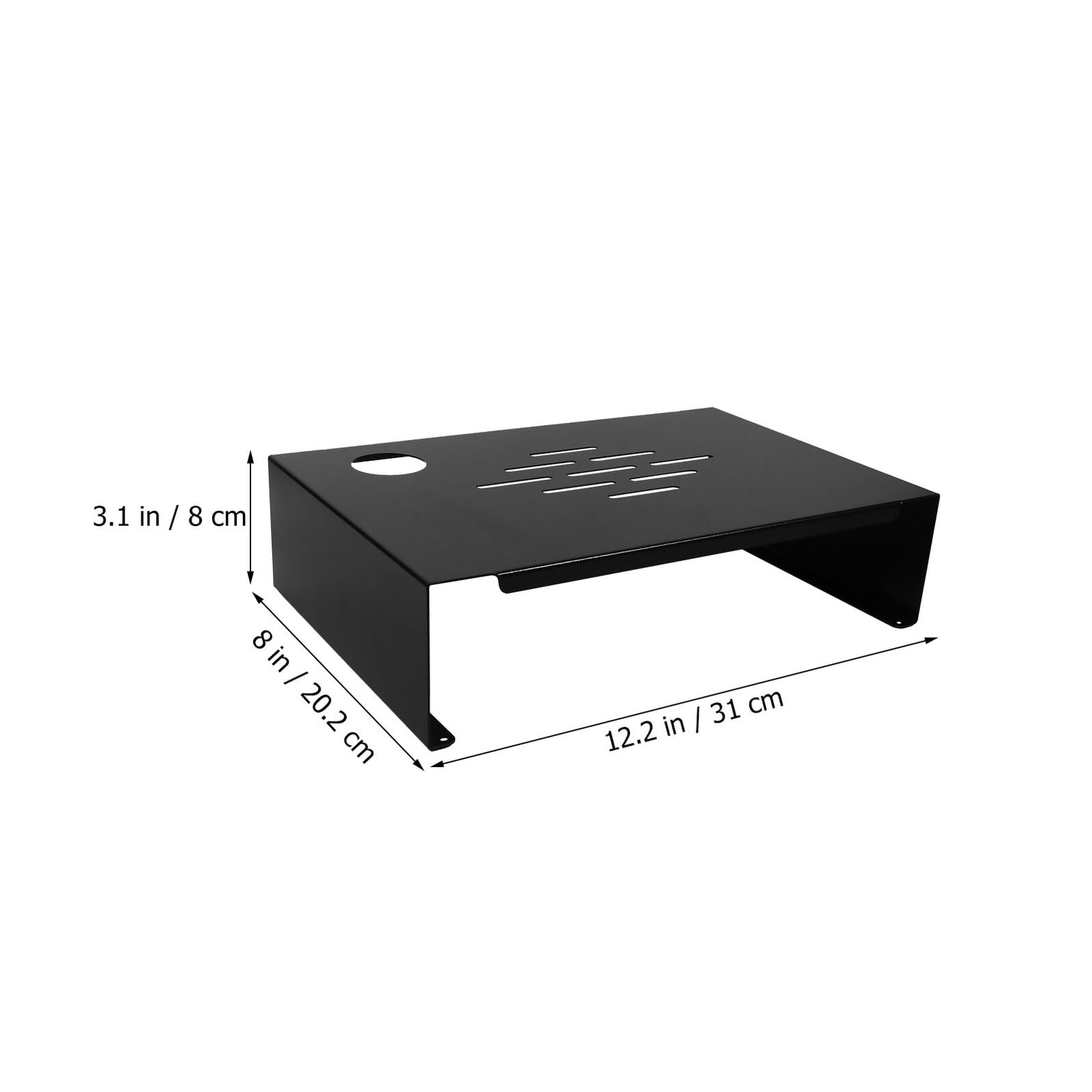 Didiseaon Supporto Monitor Scrivania in Nero Piccolo con Antiscivolo Organizer Cavi e Ripiano Salvaspazio per Laptop Stampante Ergonomico per Ufficio e Casa
