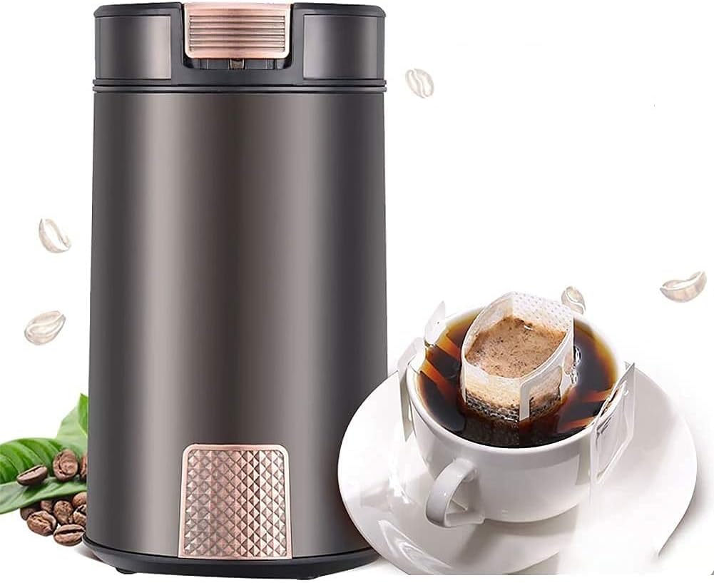 Electric Coffee Grinder for Beans, Spices and More, Stainless Steel，Household Grains Medicinal Materials Coffee Beans Small Electric Grinder