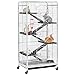 Yaheetech 52-inch Rat Cage Multi Level Rolling Pet Cage for Ferret/Chinchilla/Squirrels/Bunny with Water Bottle, White
